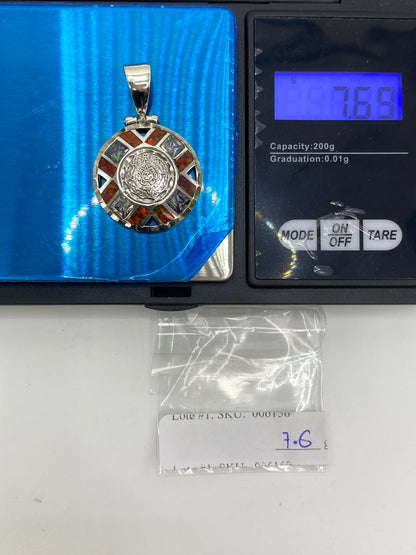 Dije Piedra del Sol Ópal de Fuego Rojo — Plata 950 Taxco — foto 6