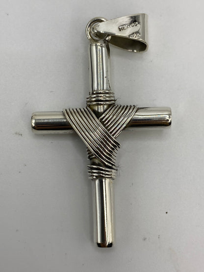 Dije Cruz de Plata 925 Taxco — Hilo Envuelto — foto 5