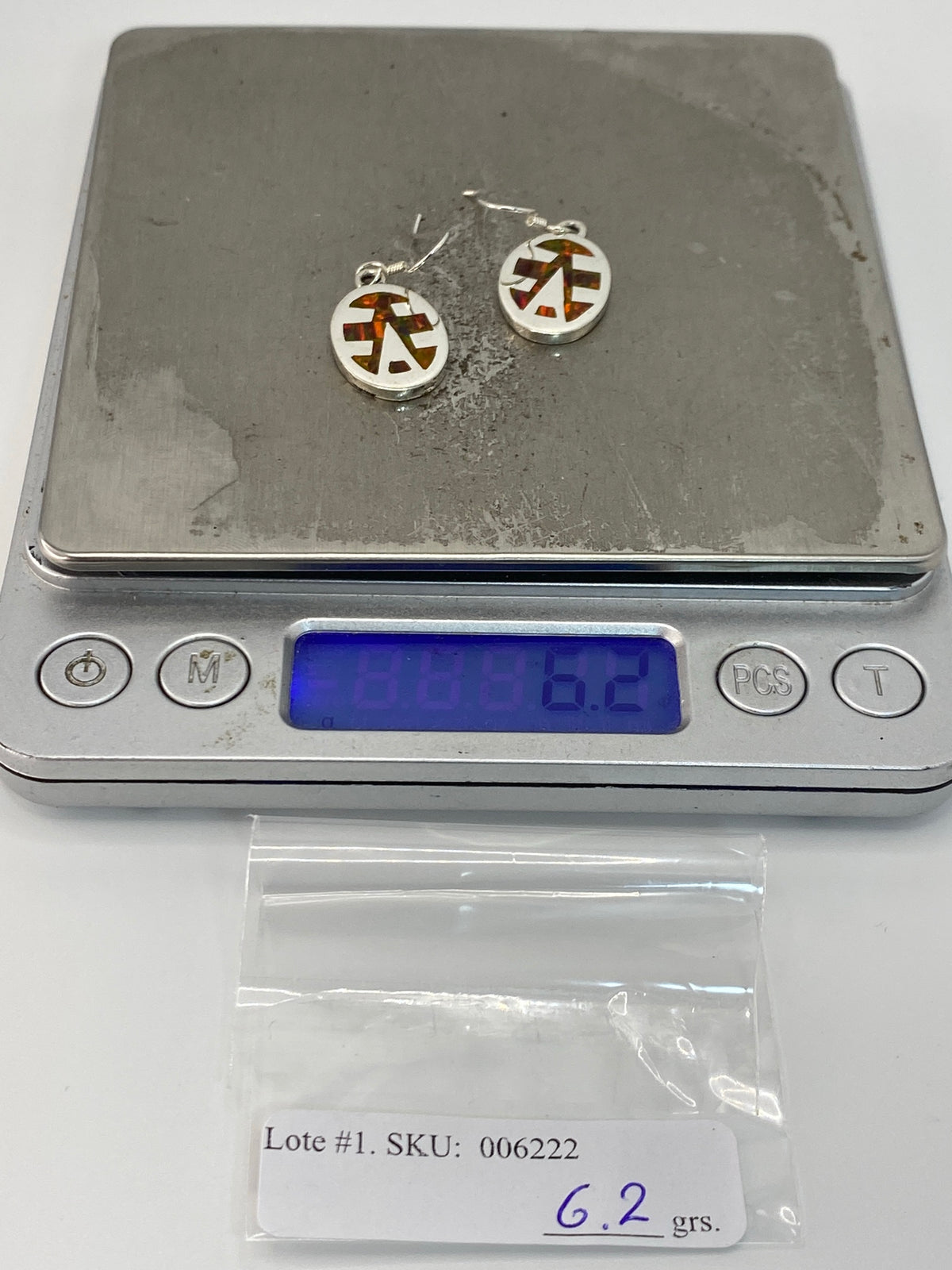 Aretes Plata 950 con Ópalo de Fuego — Taxco — foto 6