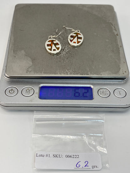 Aretes Plata 950 con Ópalo de Fuego — Taxco — foto 6