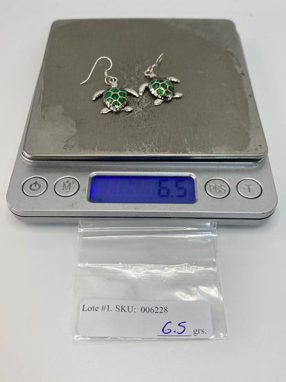 Aretes de Plata Tortuga Marina con Ópalo de Fuego — foto 6