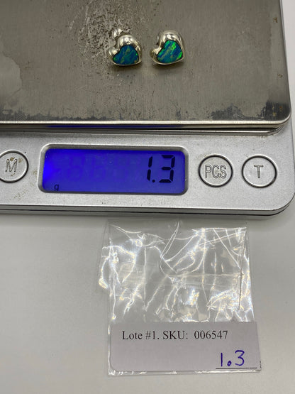 Aretes de Plata Ópalo de Fuego Azul — Taxco 925 — foto 6