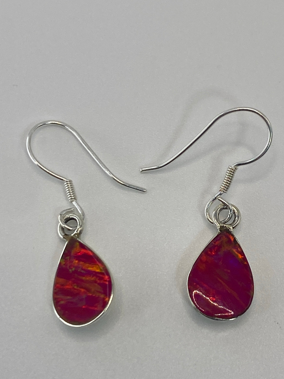 Aretes de Plata con Ópalo de Fuego Rosa — Taxco 925 — foto 5
