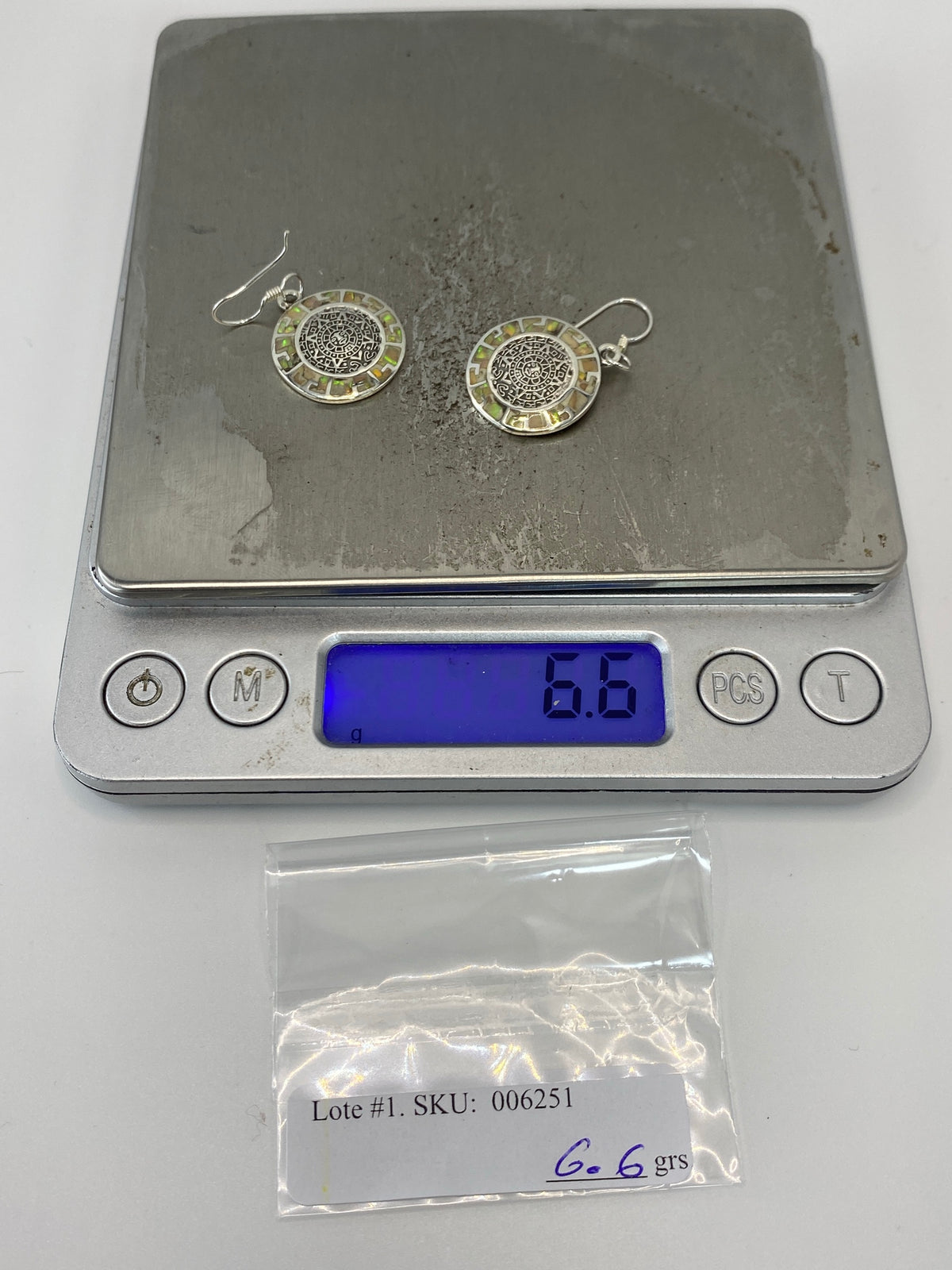 Aretes Plata Ópalo de Fuego Prehispánico — Taxco 950 — foto 6