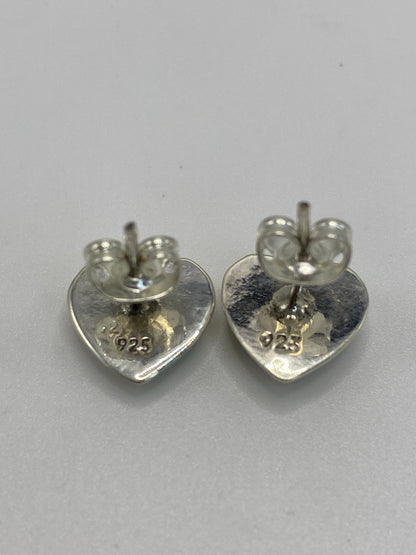 Aretes Corazón Plata con Ópalo de Fuego Morada — Taxco 925 — foto 5