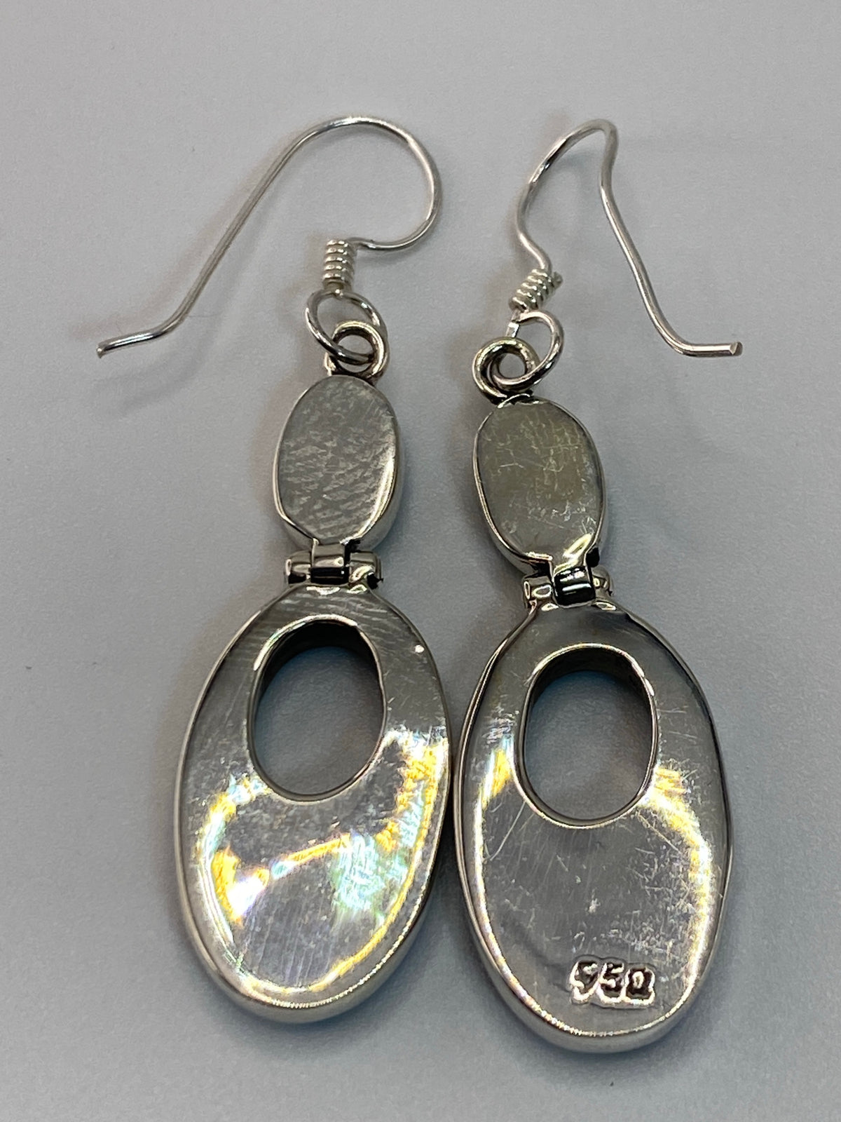 Aretes de Plata con Opalo de Fuego Azul — Taxco 950 — foto 5