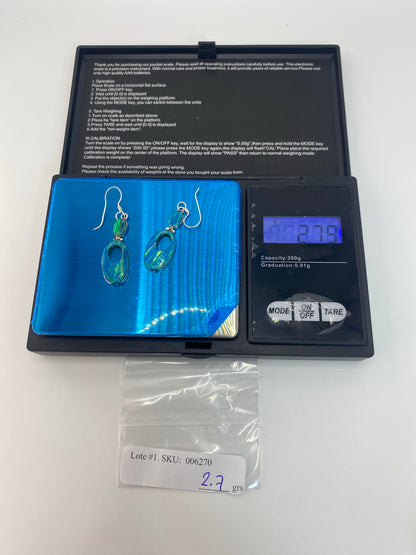 Aretes de Plata con Opalo de Fuego Azul — Taxco 950 — foto 6