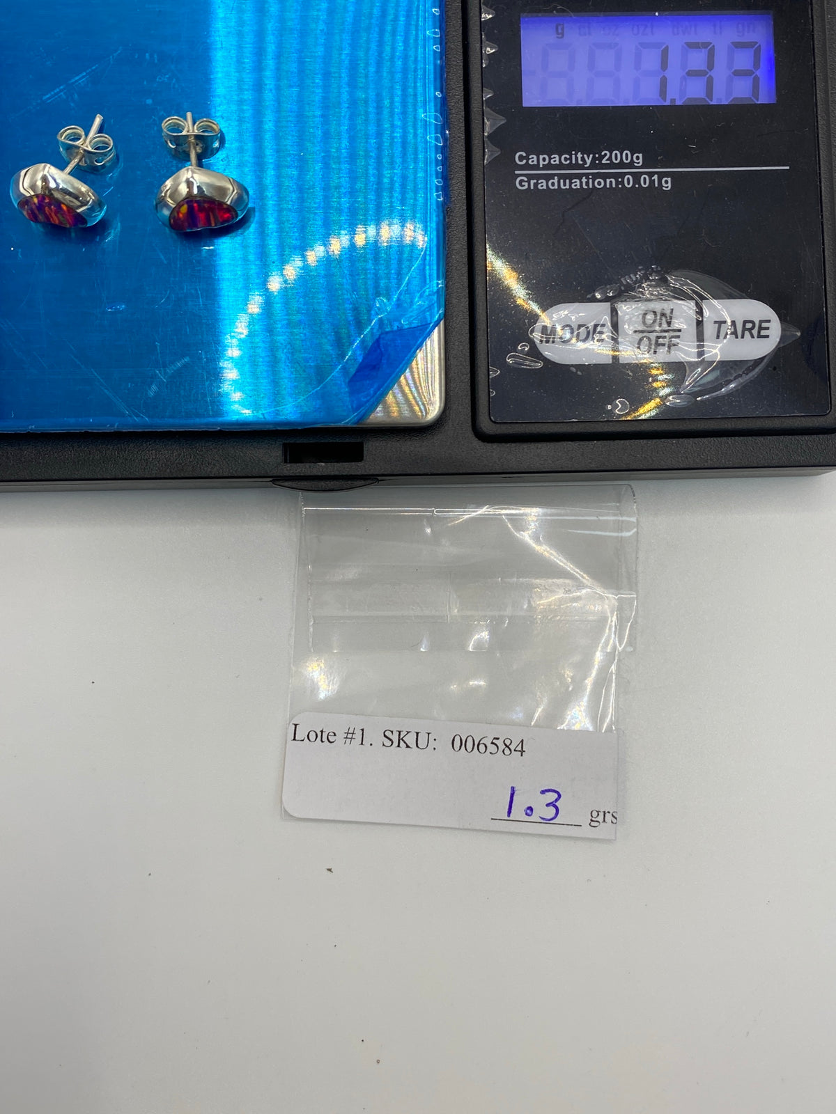 Aretes de Plata Ópalo de Fuego Morado — Taxco 925 — foto 6