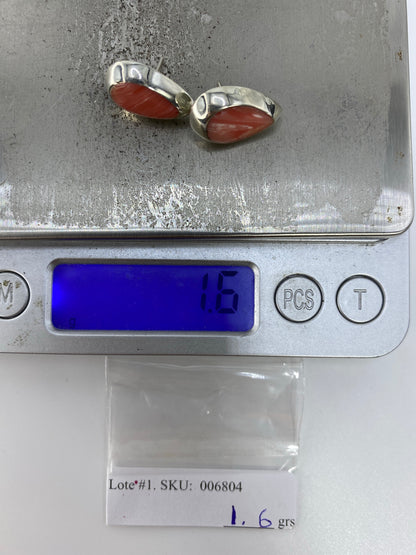 Aretes de Plata con Coral Rosa — Taxco 925 — foto 6