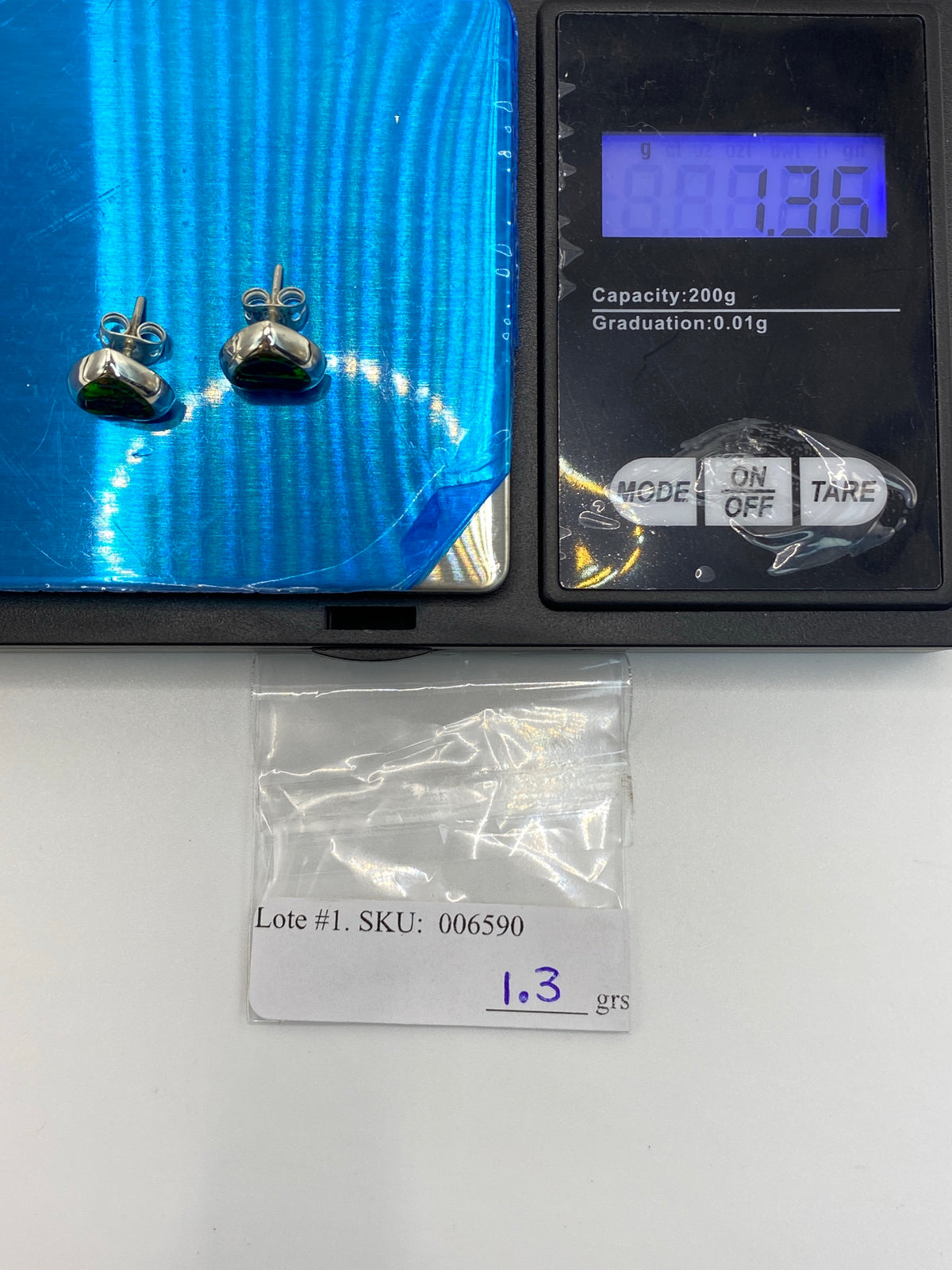 Aretes Corazón Plata Ópalo de Fuego Verde — Taxco 925 — foto 6