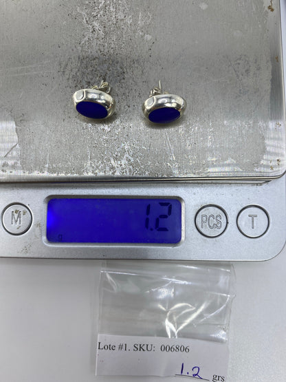 Aretes de Plata con Piedra Azul — Taxco 925 — foto 6