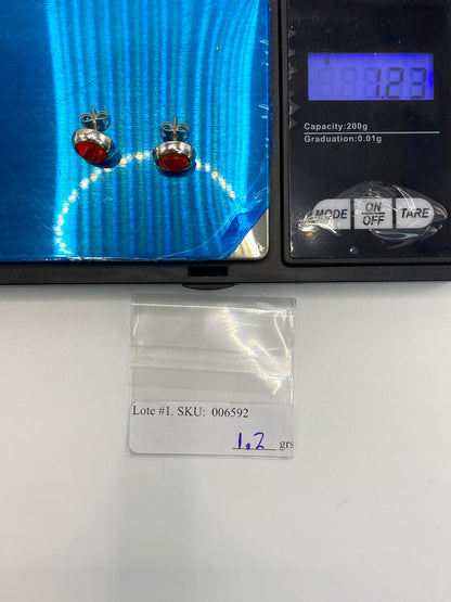 Aretes de Plata con Ópalo de Fuego — Taxco 925 — foto 6