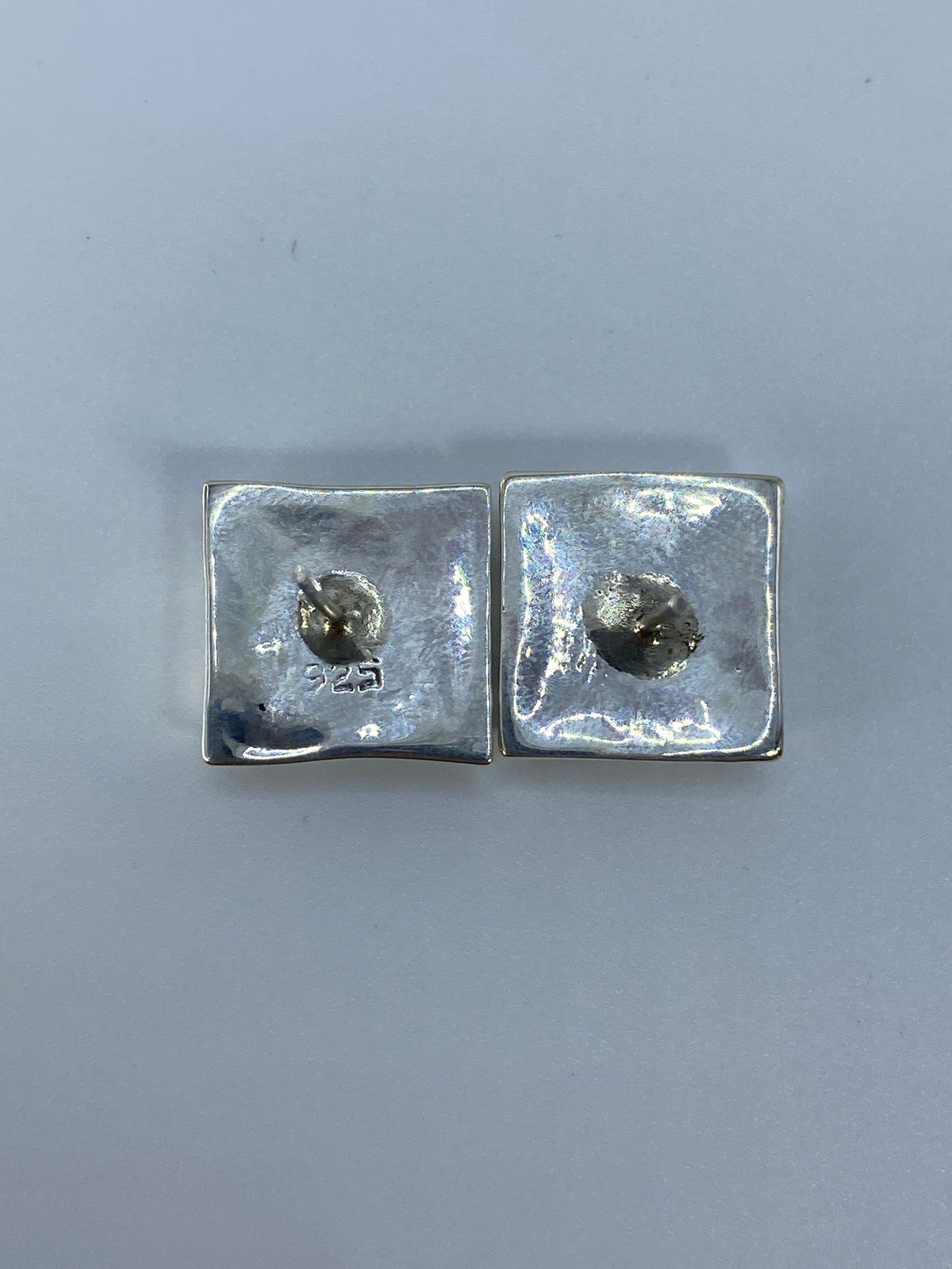 Aretes Cuadrados Plata Incrustación Multicolor — Taxco — foto 5