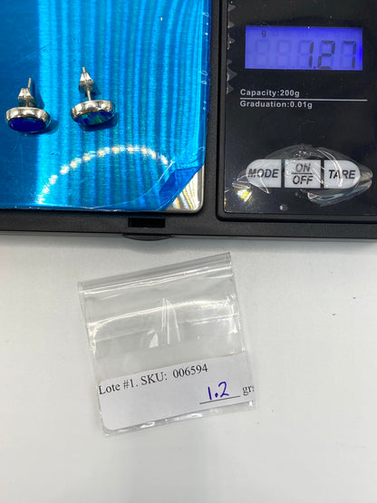 Aretes de Plata con Ópalo de Fuego Azul — Taxco 925 — foto 6