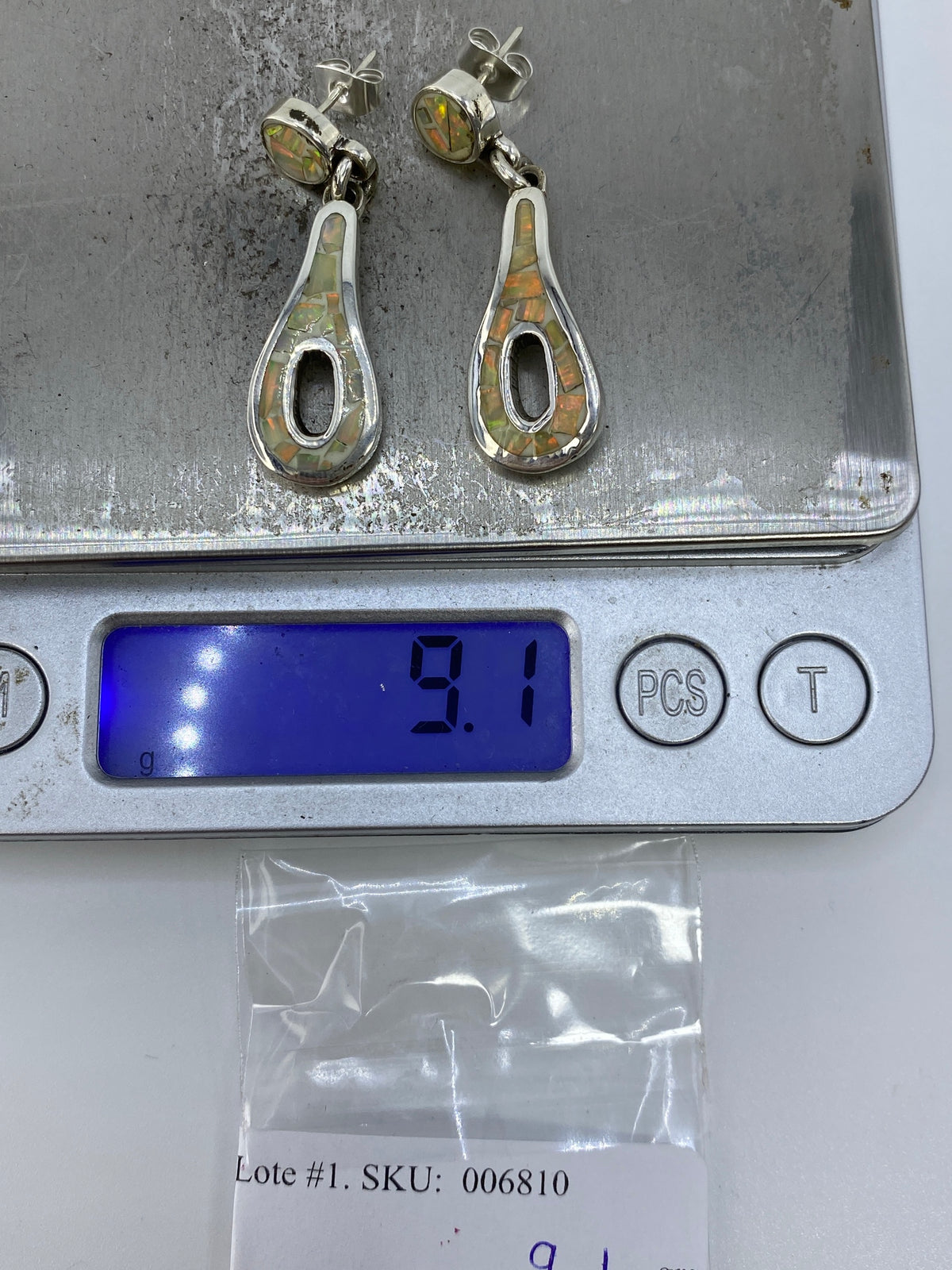 Aretes Plata Opalo de Fuego Multicolor — Taxco 950 — foto 6