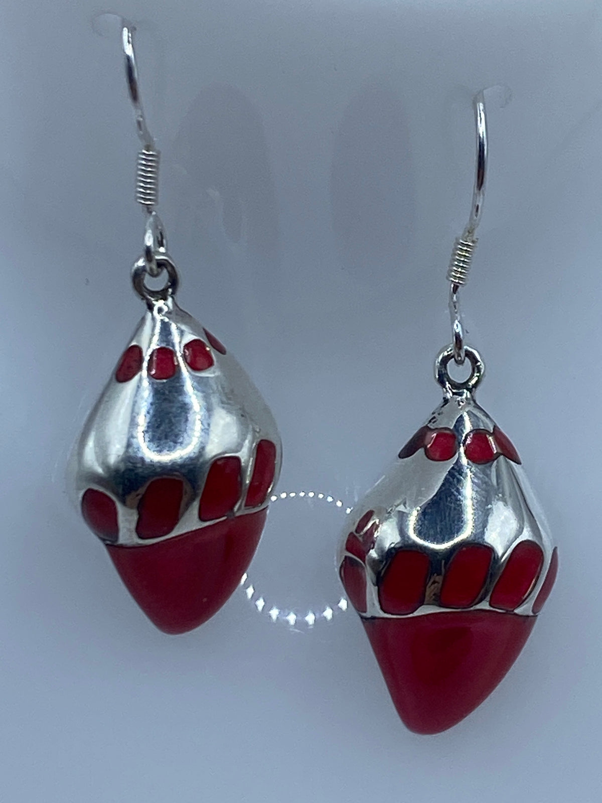 Par de aretes en forma de pata de felino en plata 925 con garras en relieve