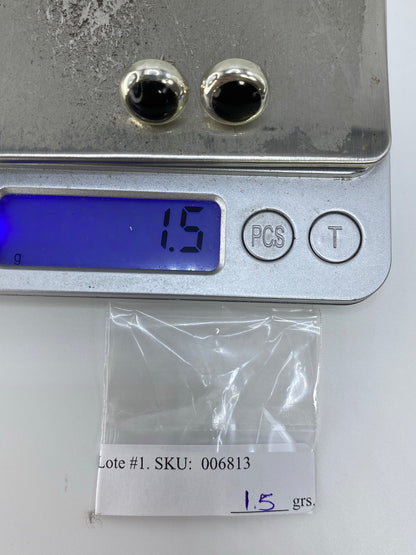 Aretes de Plata con Piedra Negra — Taxco 925 — foto 6