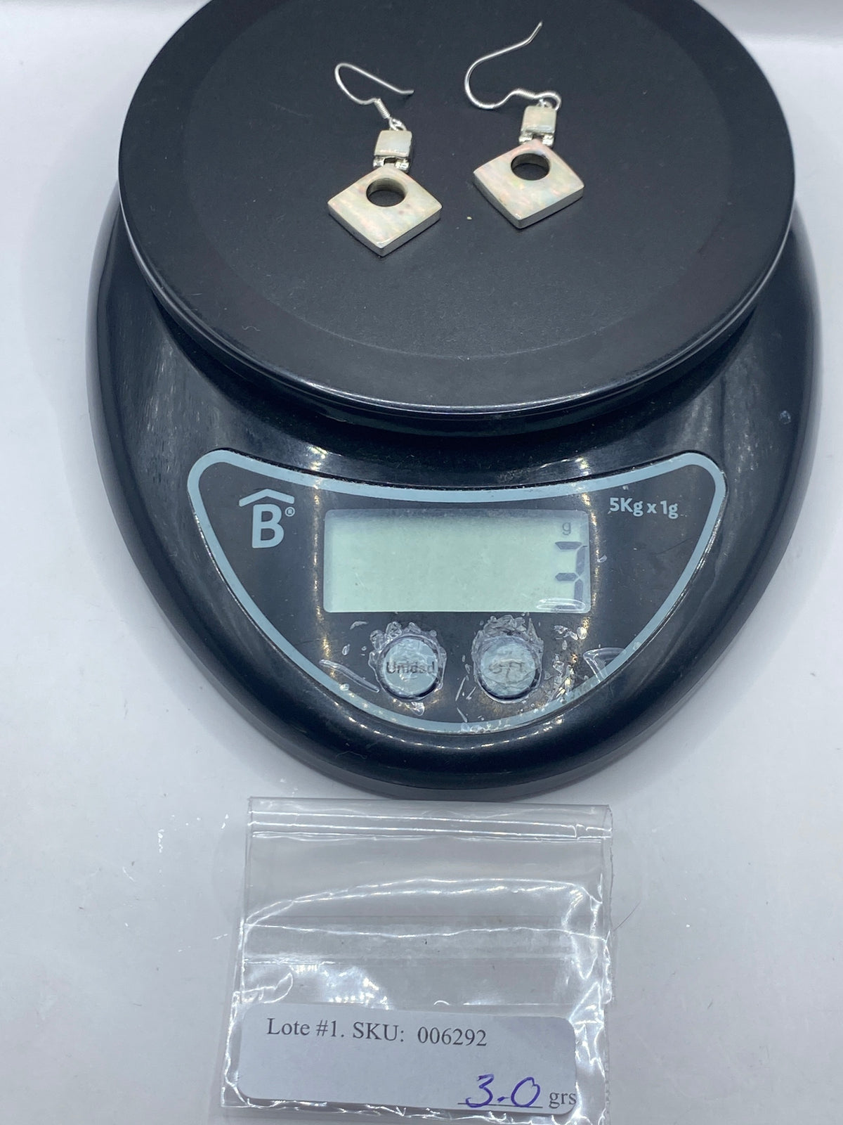 Aretes Plata 950 Ópalo de Fuego Geométricos — foto 6