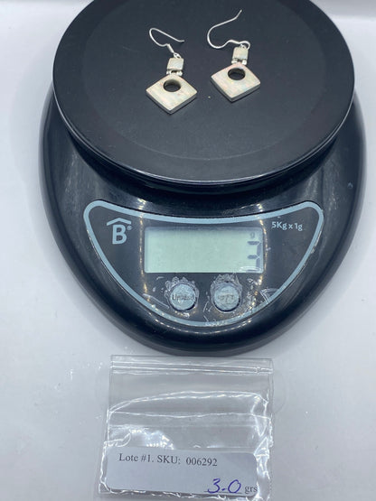 Aretes Plata 950 Ópalo de Fuego Geométricos — foto 6