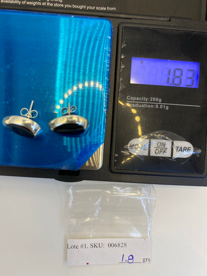 Aretes Plata Onix Negro — Taxco 925 — foto 6