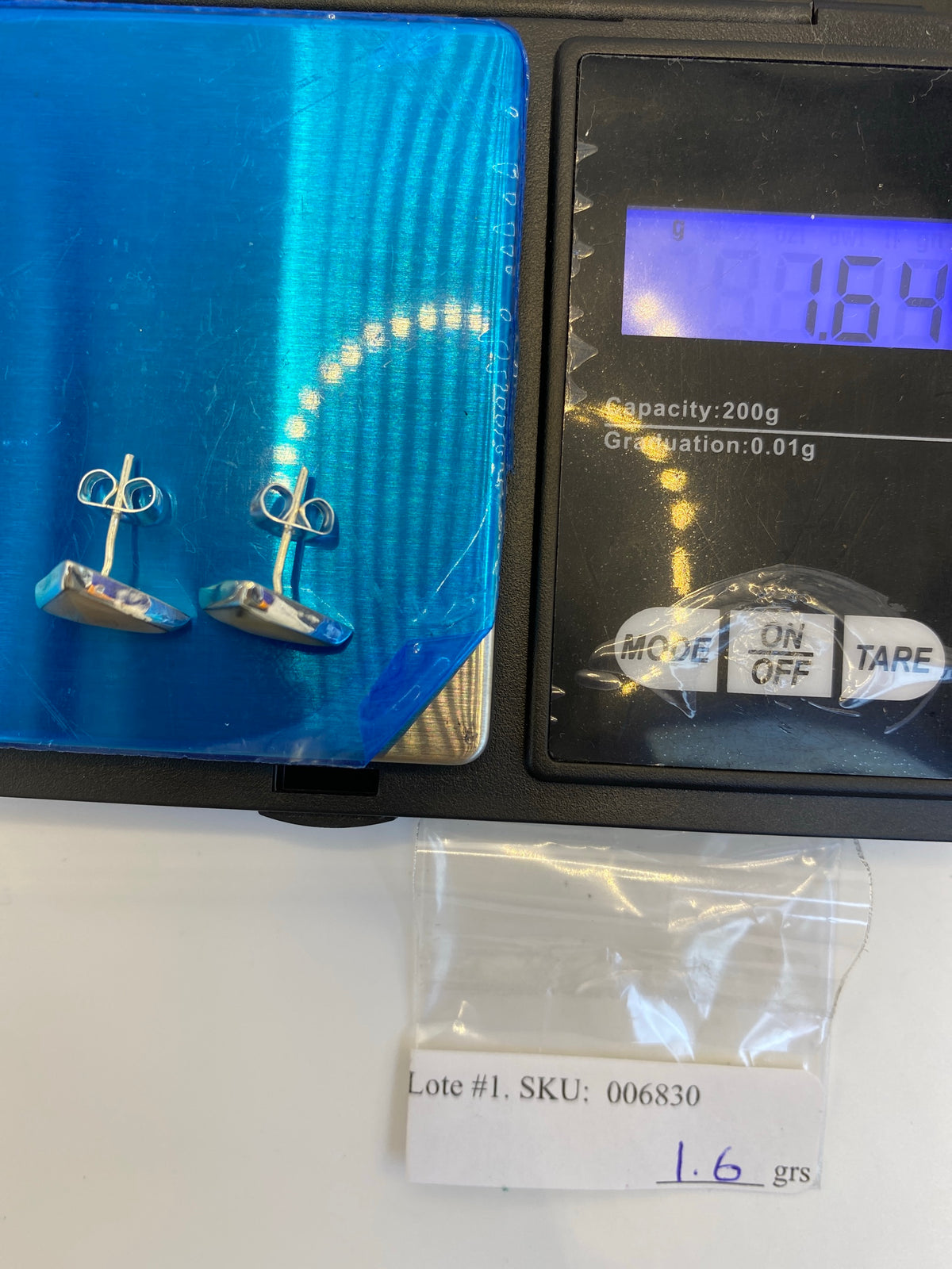 Aretes Triangulares Plata 925 con Piedra — Taxco — foto 6