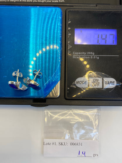 Aretes de Plata con Piedra Azul — Taxco 925 — foto 6