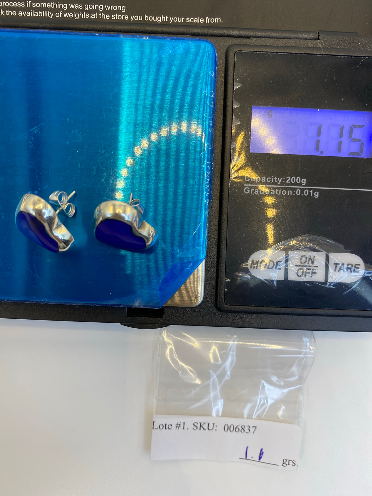Aretes de Plata Corazón Azul — Taxco 925 — foto 6