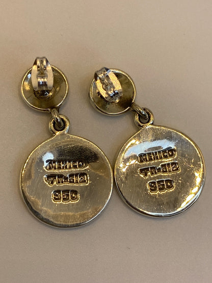 Aretes de Plata 950 Ópalo de Fuego — Pirámide Prehispánica — foto 5