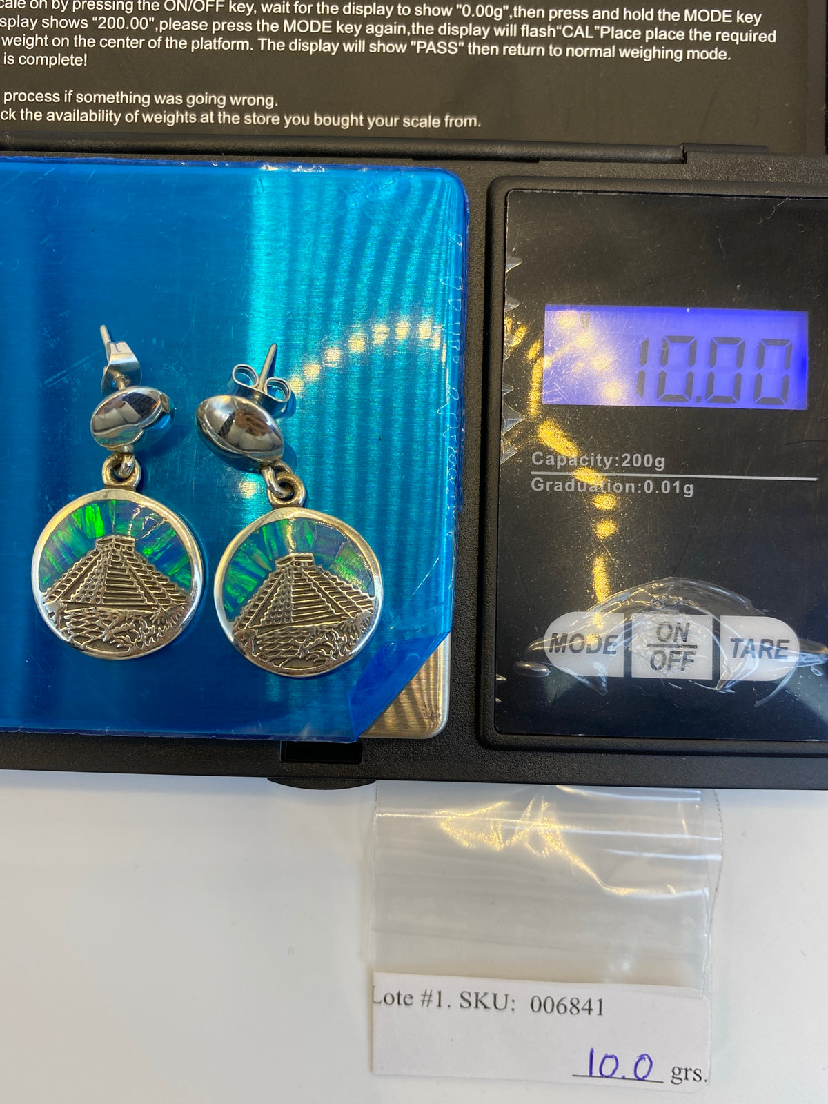 Aretes Plata Pirámide Chichén Itzá Ópalo Fuego — foto 6