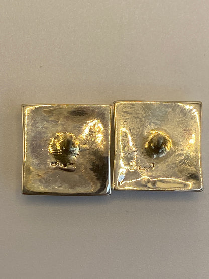 Aretes de Plata Cuadrados con Piedra Azul — Taxco 925 — foto 5