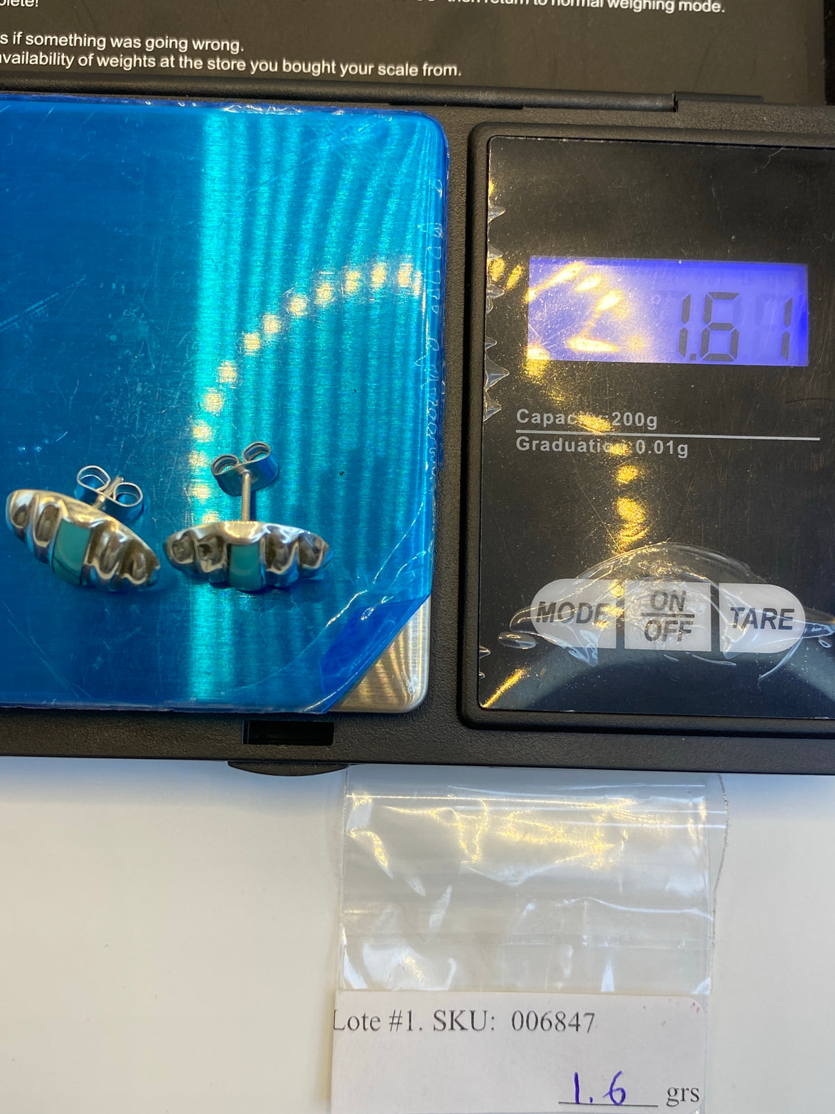 Aretes de Plata con Turquesa Azul Cielo — Taxco — foto 6