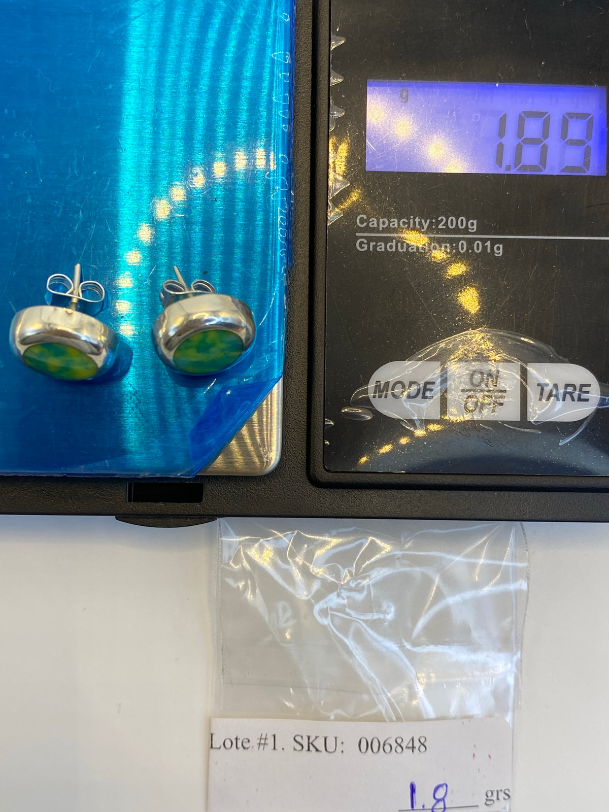 Aretes Plata Incrustación de Piedra — Taxco 925 — foto 6