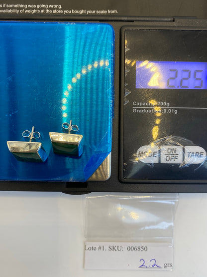 Aretes de Plata Cuadrados con Incrustación Multicolor — foto 6