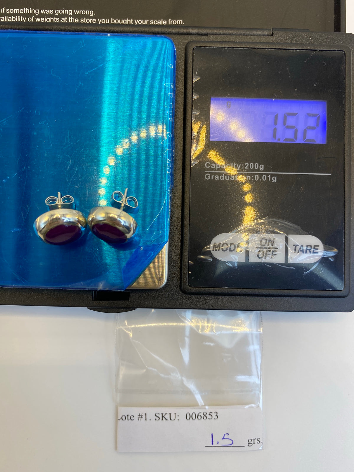 Aretes de Plata con Piedra Morada — Engaste Artesanal — foto 6