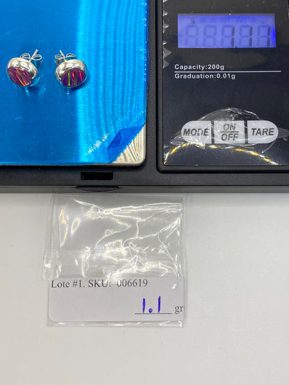 Aretes de Plata Opalo de Fuego Morado — Taxco 925 — foto 6