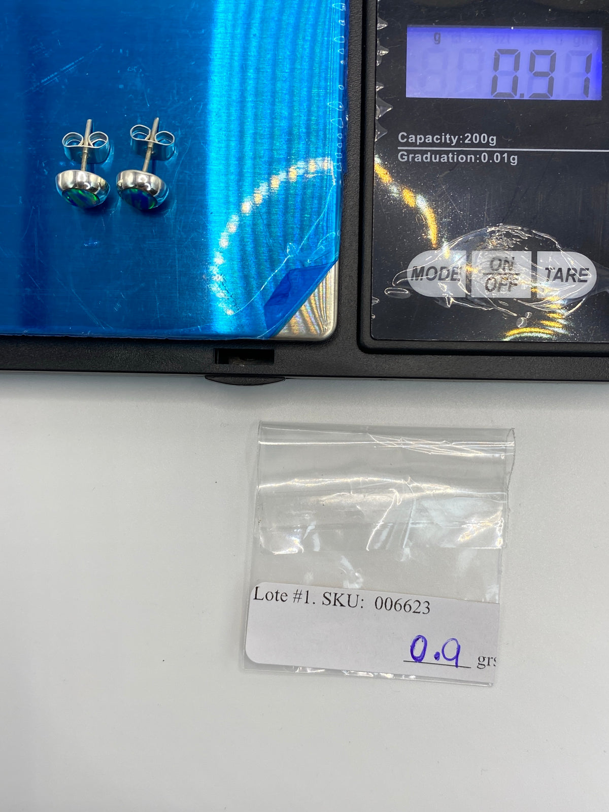 Aretes Plata Ópalo de Fuego Azul — Taxco 925 — foto 6
