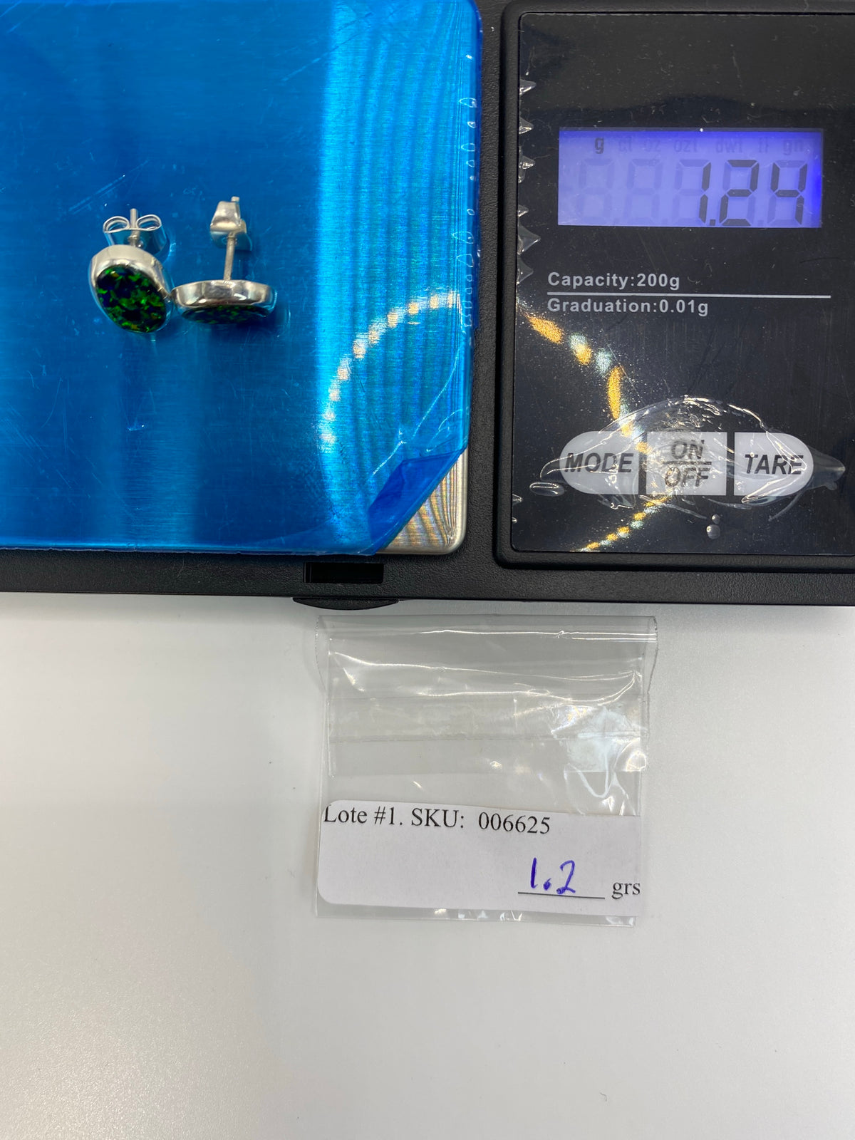 Aretes de Plata con Ópalo de Fuego Verde — Taxco 925 — foto 6