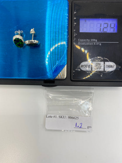 Aretes de Plata con Ópalo de Fuego Verde — Taxco 925 — foto 6