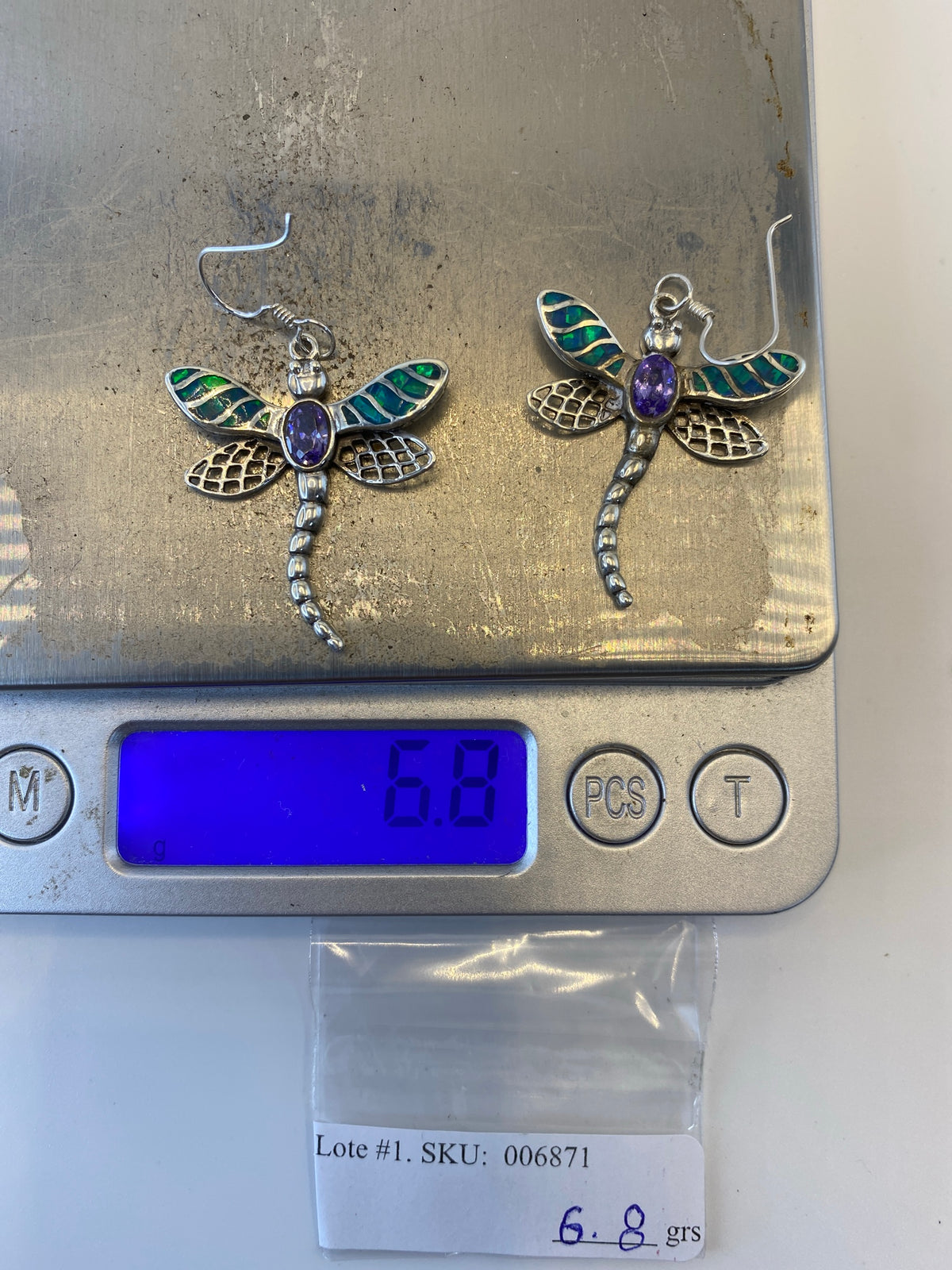 Aretes de Plata Ópalo de Fuego Verde Olivo — Taxco 950 — foto 6