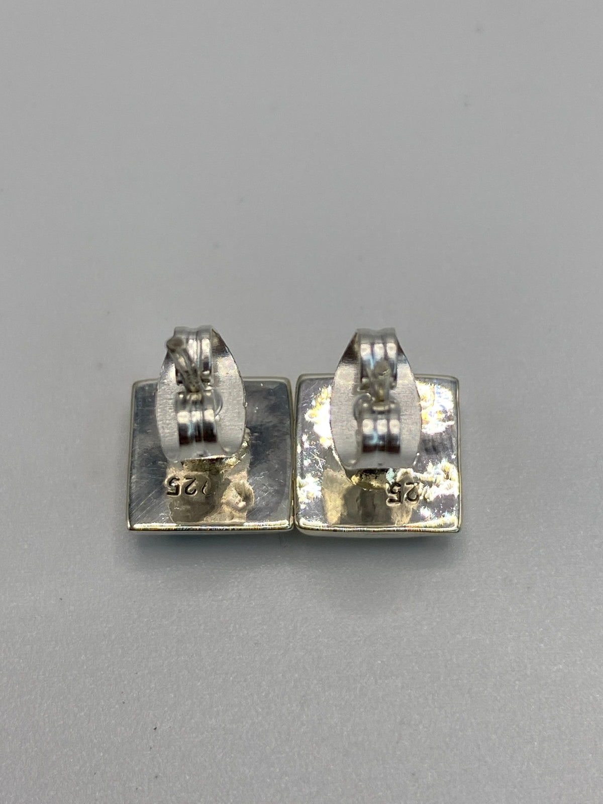 Aretes Cuadrados Plata Ópalo de Fuego — Taxco 925 — foto 5
