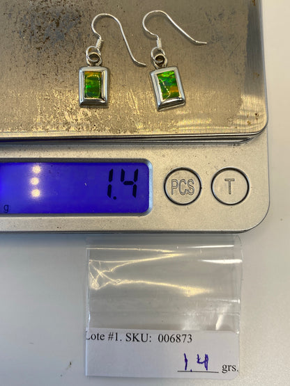 Aretes de Plata con Ópalo de Fuego — Taxco 925 — foto 6