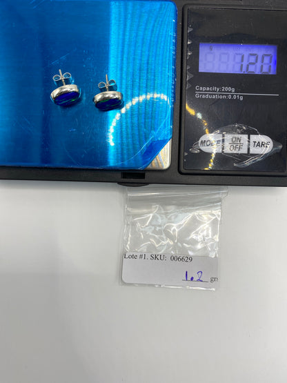 Aretes de Plata 925 Ópalo de Fuego Azul — Taxco — foto 6
