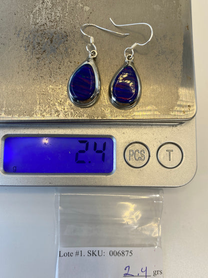 Aretes de Plata con Ópalo de Fuego Multicolor — Taxco — foto 6