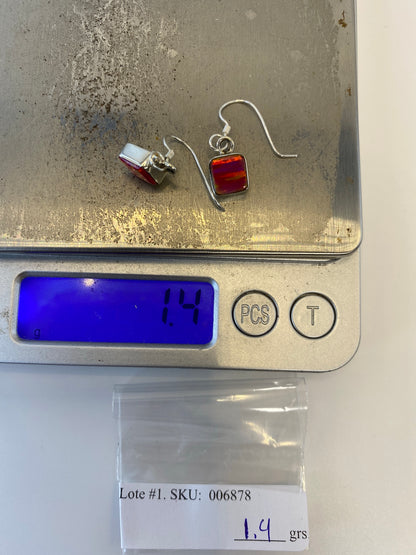 Aretes de Plata con Ópalo de Fuego — Taxco 925 — foto 6