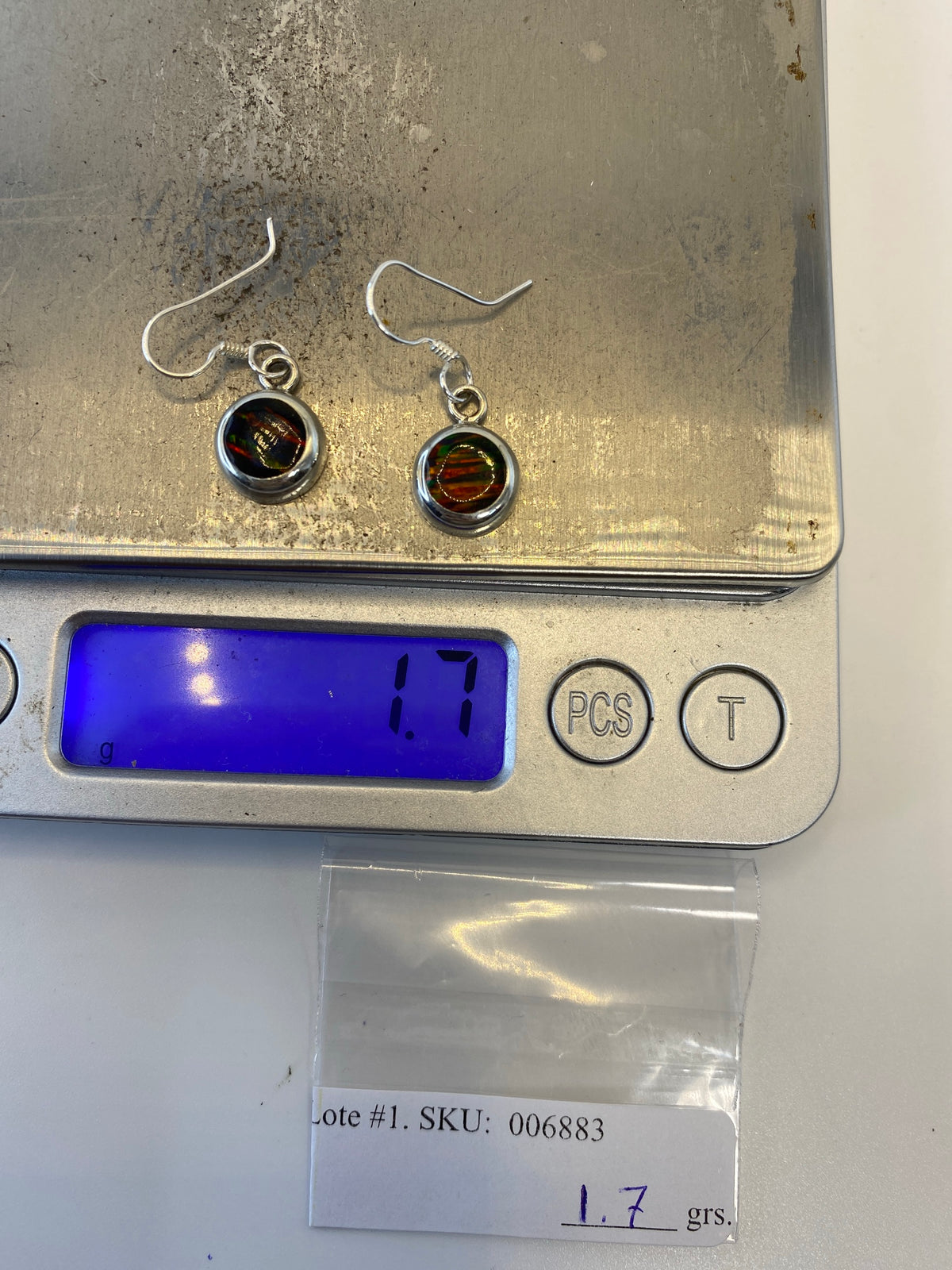 Aretes de Plata con Ópalo de Fuego — Taxco 950 — foto 6