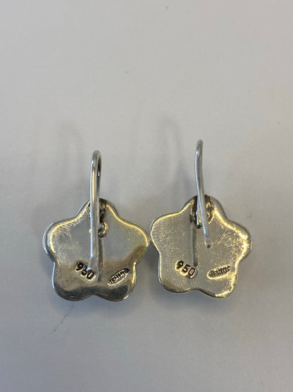Aretes de Plata Flor con Ópalo de Fuego — Taxco 950 — foto 5