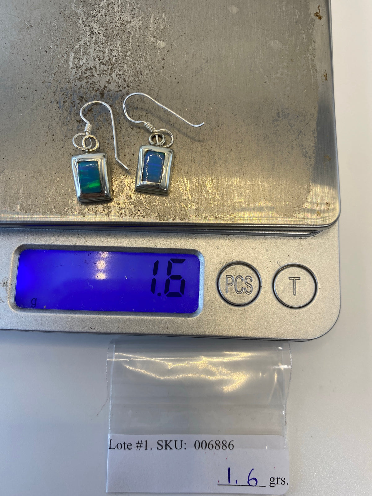 Aretes Plata 925 Ópalo de Fuego Multicolor — Taxco — foto 6