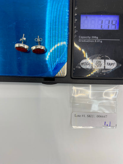 Aretes Plata Ópalo de Fuego Rojo — Taxco 925 — foto 6