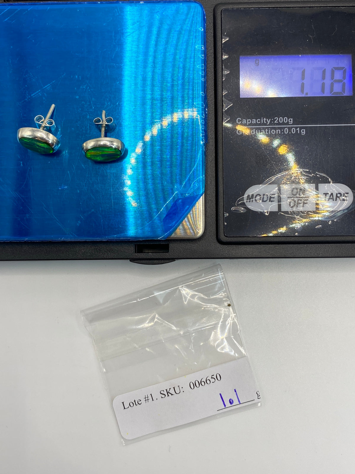 Aretes de Plata Ópalo de Fuego Verde — Taxco 925 — foto 6