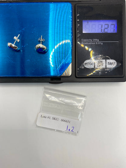 Aretes de Plata con Ópalo de Fuego Azul — Taxco 925 — foto 6